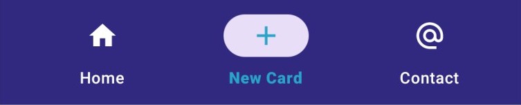 Bottom navigation bar with the plus button highlighted