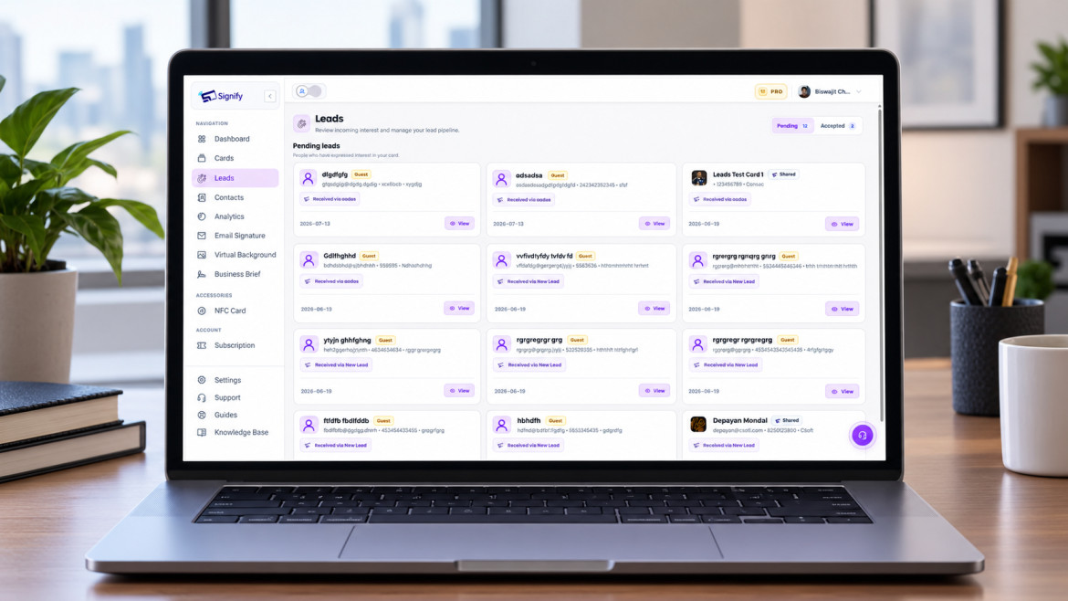 Signify Leads: Send, Receive, and Manage Business Card Leads — Signify Insights